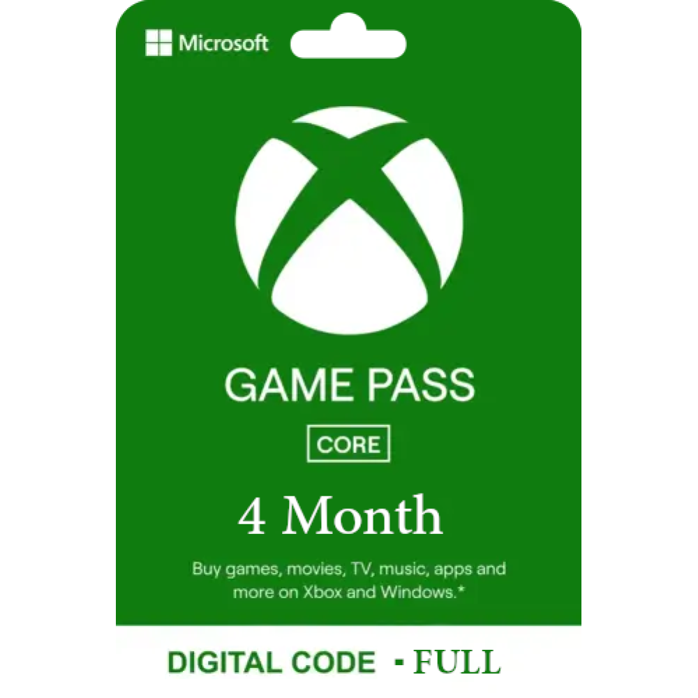 Xbox Game Pass for Console: 4 Month Membership - Full - [Digital Code]