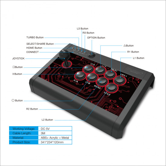 6 In 1 Arcade Fighting Stick