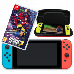 Nintendo Switch long & Marvel Ultimate Alliance 3: The Black Order & Bag