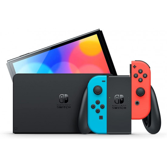 Nintendo Switch – OLED Model w/ Neon Red & Neon Blue Joy-Con