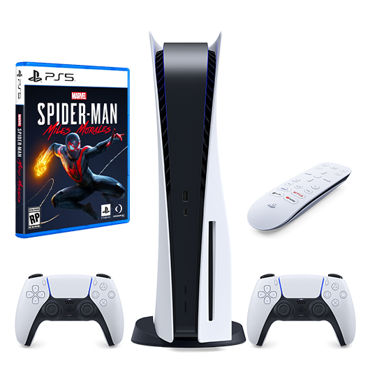 PlayStation 5 & Media Remote PS5 & DualSense Wireless Controller & Marvel's Spider-Man: Miles Morales