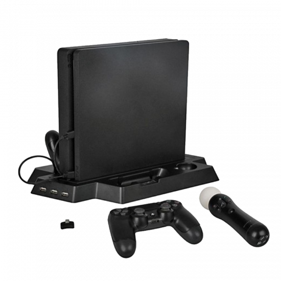PS4 Slim / PS4 Universal Controller Charger with Cooling Fans, Vertical Stand Dual Controllers Charging Station